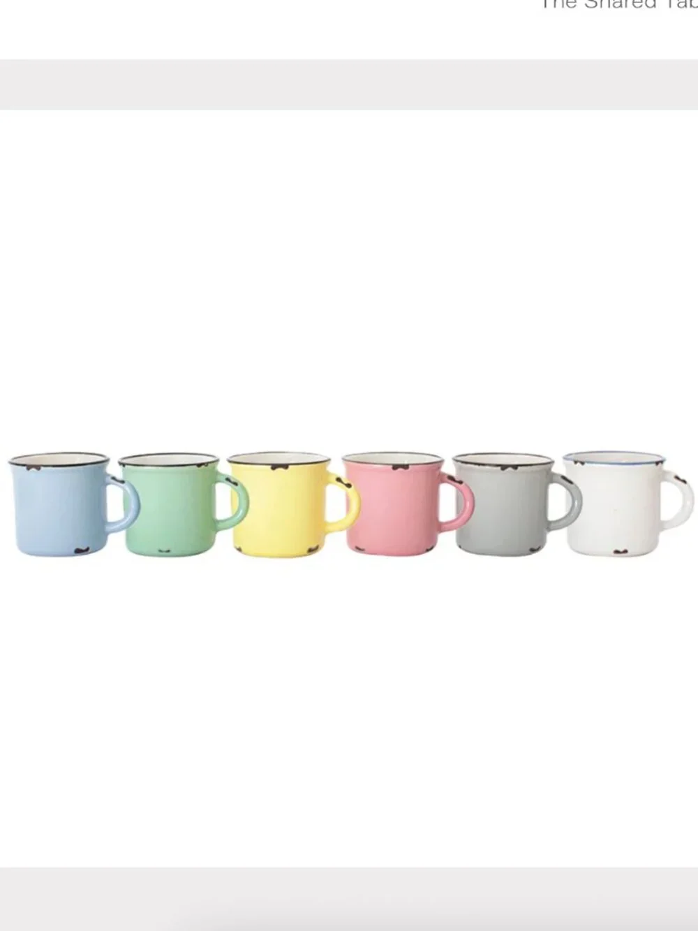 NEW Six pack 'tinware' espresso mugs